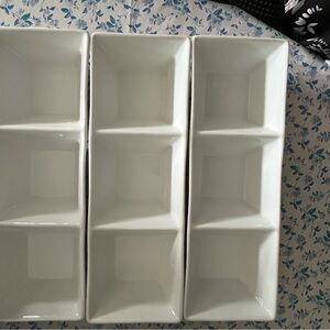 White Ceramic Divided Serving Dishes